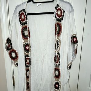 Beautiful crochet kimono duster knee length